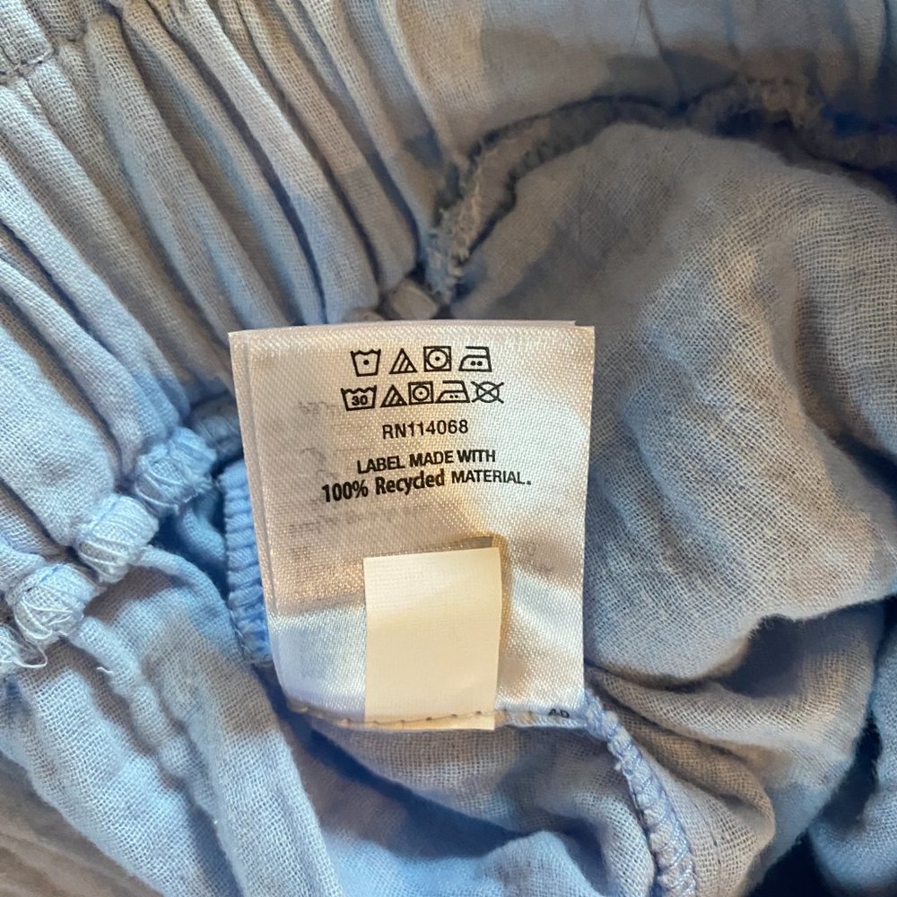 NWT And Now This Gauze Wide Leg Pants Blue Pull-On Coastal Resortwear Vacation-M - Picture 12 of 13